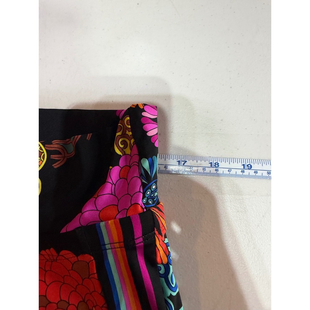 Trina Turk Cover-Up Pants Women Medium Black Electric Reef Floral Retro NWT - Picture 9 of 13